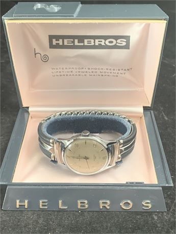 Vintage Helbros Invincible Watch Swiss Mens Antimagnetic With Box