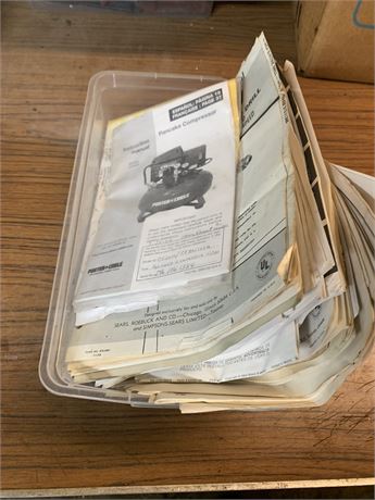 Misc Tool/Appliance Manuals & Instructions