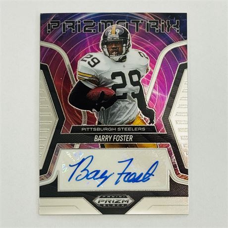 Barry Foster 2025 Panini Prizm Black Football Prizmatrix Auto! (Steelers)