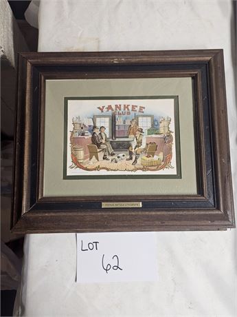 Stone Lithograph Cigar Box Label Framed Yankee Club & La Sciencia
