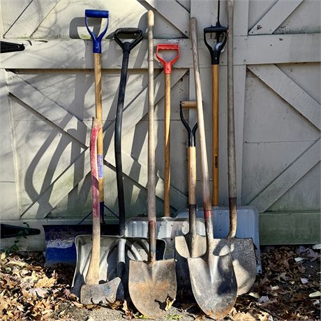 Yard Tools Lot - Shovels, Shovels, Shovels and an Axe