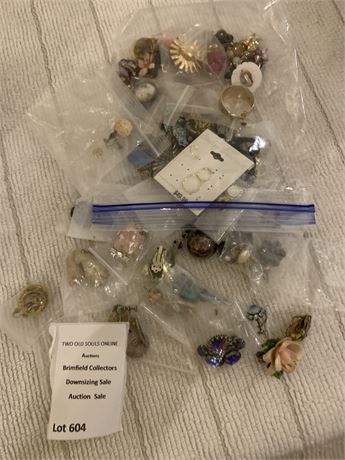 Misc Vintage Single Earrings (Clip On Pierced, Screw Back)