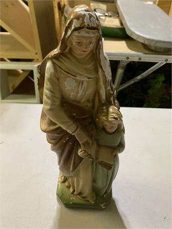 Vintage Chalkware Mary Statue