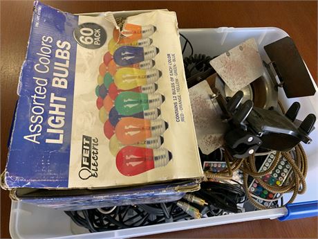 Misc Electrical Cords & Light Bulbs Lot