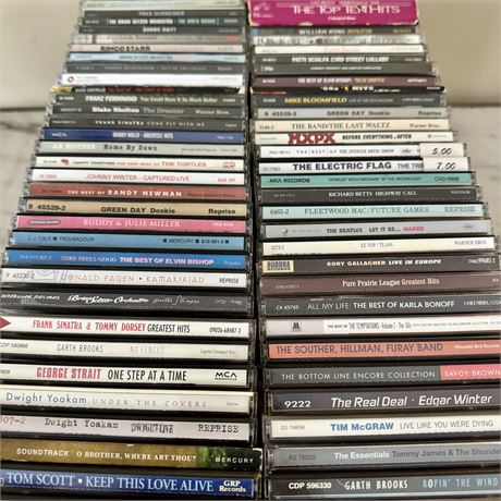 Large Flat of CDs - Rock, Country, Oldies, MIXED LOT