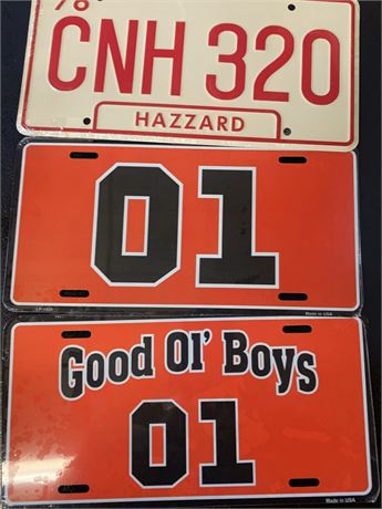 Dukes of Hazzard Metal Stamped Replica License Plates