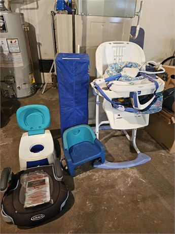 Mixed Baby Lot:Graco High Chair/Pac-N-Play/Booster Seat & Much More