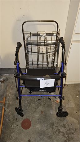 Drive Walker / Seat and Folding Metal Shopping Cart