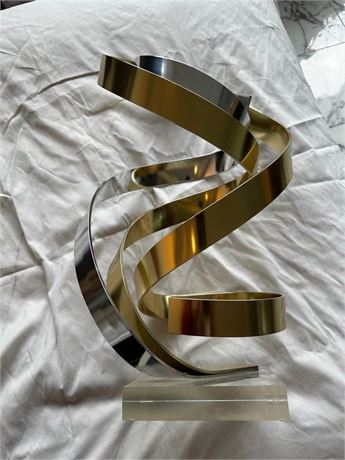 Dan Murphy 1989 Two Tone Metal Ribbon Sculpture