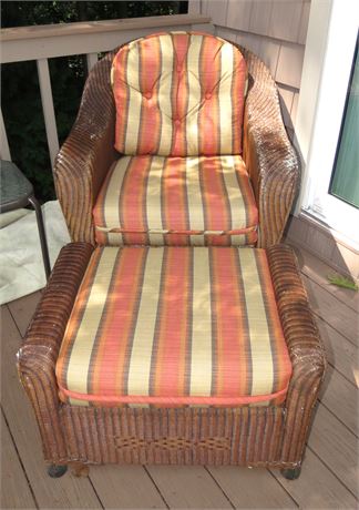Wicker Chair, Ottoman