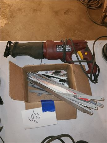 Chicago Electric Reciprocating Saw & Lots of Replacement Blades