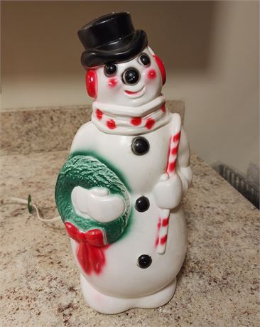 Vintage Christmas Empire Table Top 13" Blow Mold Snowman