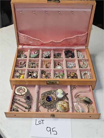 Jewelry Box Filled With Costume Jewelry