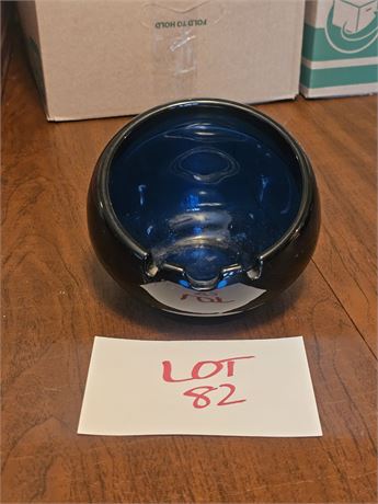 MCM Viking Blue Modern Glass Orb Ashtray