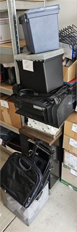 Large Lot Office Supplies: Organizers/Totes/Supplies & File Cabinet