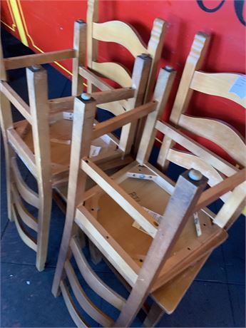 Ladder-Back Wood Restaurant/Dining/Schoolhouse Chairs (Set of 4)