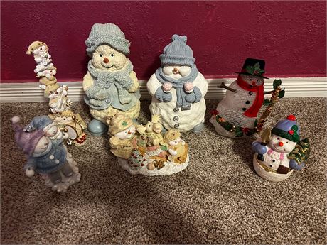 Mixed lot of Ceramic Snowmen