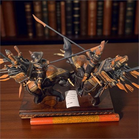 Bronze and Gilt Metal Mounted Warrior Sculpture By Giuseppe Vasari