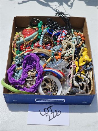 Flat Full Of Mixed Costume Jewelry Maker, Style & Color Vary- Necklaces