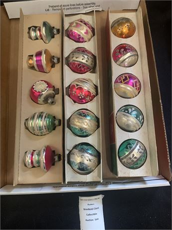 Shiny Brite Glass Christmas Tree Ornament Lot (15 Ornaments)