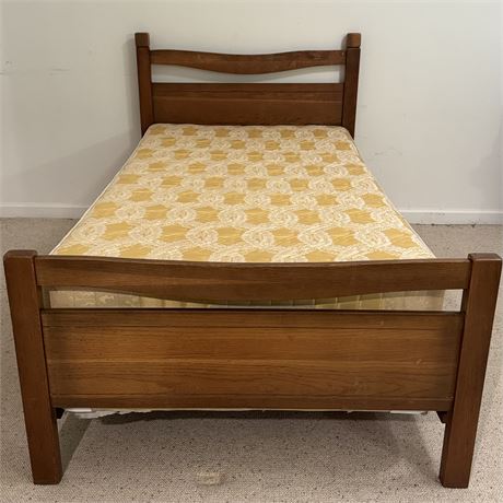 Vintage Solid Wood Twin Bed Frame