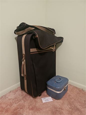 Hampshire Large Soft Cover Travel Luggage & Vintage Hard Cover Cary On