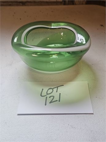 MCM Italian Green Sommerso Murano Bowl