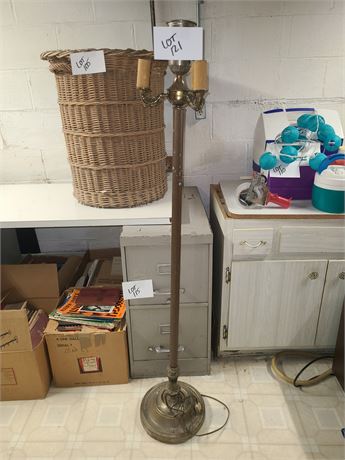 Antique Metal Three Light Floor Lamp