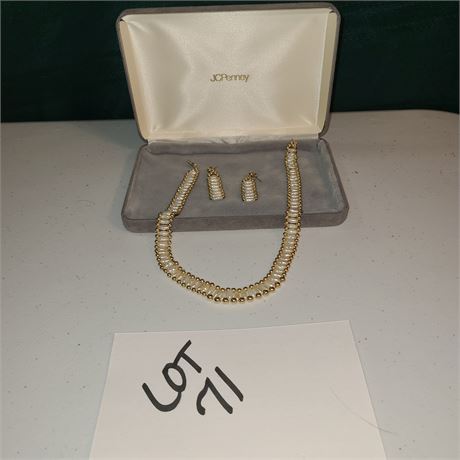 LSO 14K & Freshwater Pearl Necklace & Earring Set