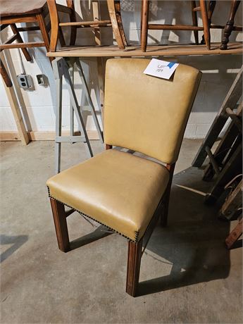 Vintage Yellow Vinyl Seat & Back Chair