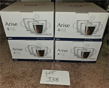 Joy Jolt "Arise" Double Wall Mug Sets in Boxes