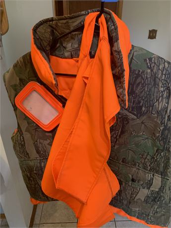 Hunting Jacket With Orange Florescent Vest Size XL