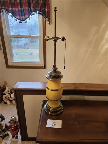 Stiffel Brass & Yellow Enamel Table Lamp