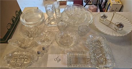 Kitchen Cleanout: Clear Glass Trays, Creamers, Sugar, Relish Dishes & More