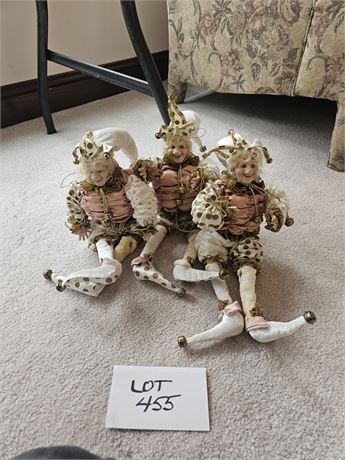 Vintage-Style Hand-Painted Jester Doll / Elf