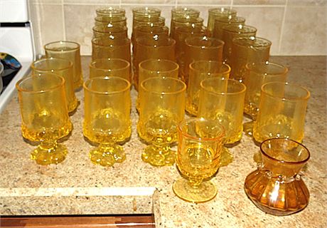 Madeira Franciscan Crystal Yellow Glassware By Tiffin