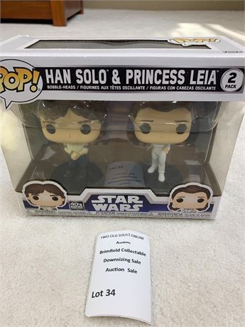 Funko Pop! Star Wars Han Solo & Princess Leia Figure 2-Pack