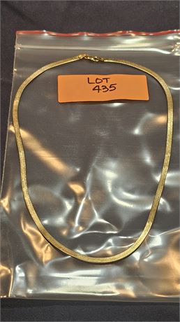 Sterling (Goldtone) Herringbone 18" Necklace 0.22 ozt