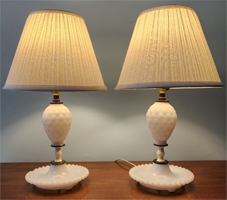 2 Milk Glass Lamps