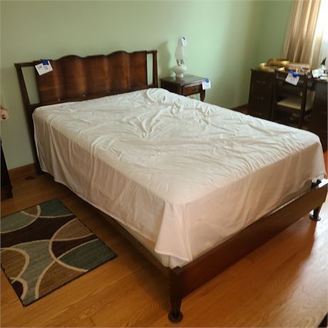 MCM Full Size Bed With Headboard & Footboard