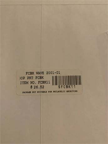 US Postal Stamps FCBK WAVE 2001-01 Item FCBK11 26.52 (SEALED)