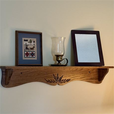 Oak Shelf and Contents - 36"L