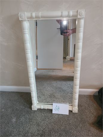 White Painted Wood Hall Mirror