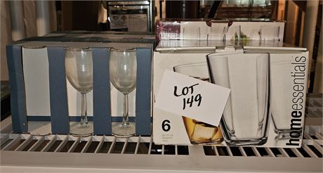 Mixed Wine & Drinking Glasses