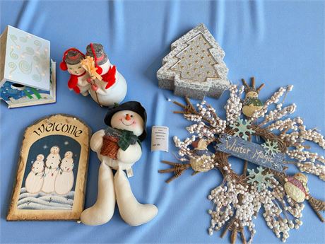 Winter Snowman, Birdhouse Christmas Lot