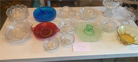 Vintage Glass Bowl Candy Dish Colored Glass Clear Glass Variety Sizes & Shapes
