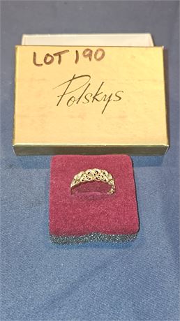 14k Heart Band Ring Sz 9 1.4 dwt