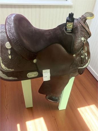 Circle Y Western Leather Show Horse Saddle W/Blankets