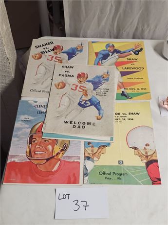 1954 Shaker (Shaw Stadium) High School Football Programs