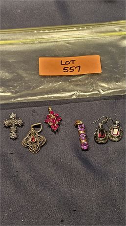 Sterling Mixed Pendants & Earrings Sizes Vary Total: 0.64 ozt